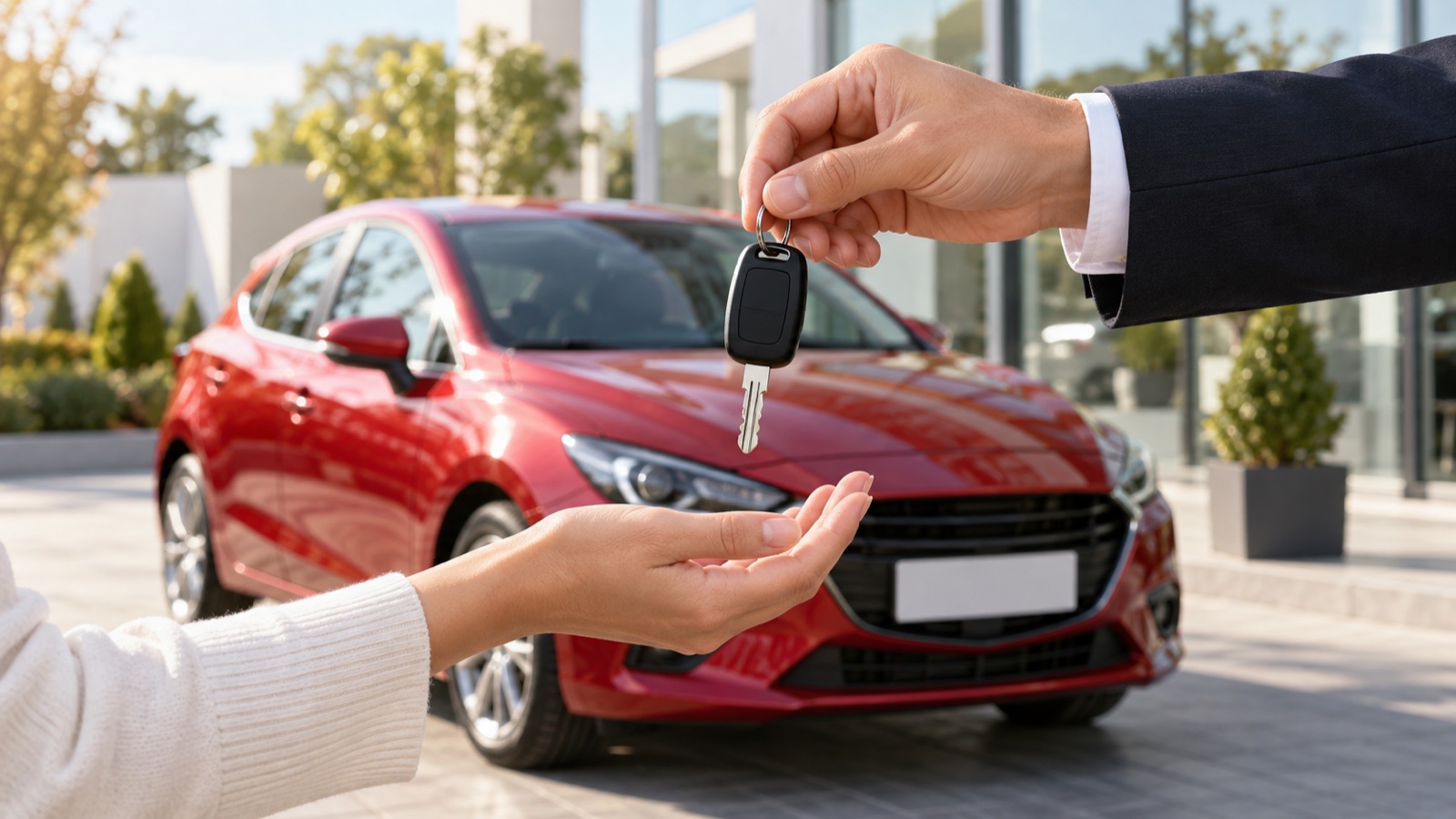Transferring the key from the first car to the new owner